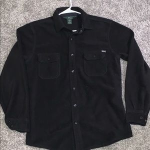 Woolrich fleece shirt jacket men’s black medium